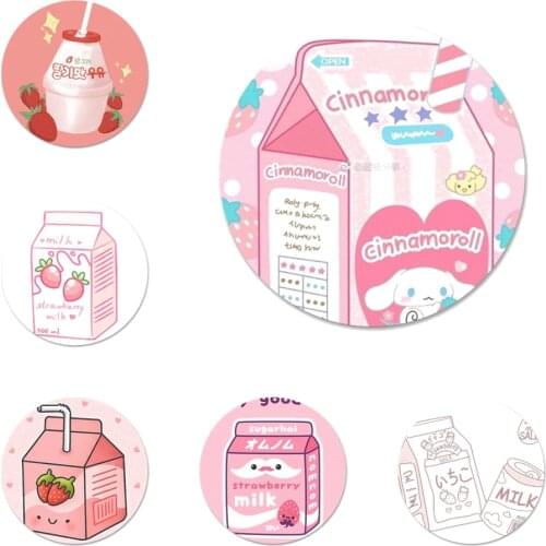 Kawaii Japanese Strawberry Milk Badge Brooch Pin Accessories For Clothes Backpack Decoration gift