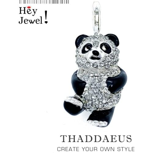 Pendant Panda CZ Pave,2019 Brand New Fashion Cute Jewelry Europe Bijoux Accessories 925 Sterling Silver Gift For Woman