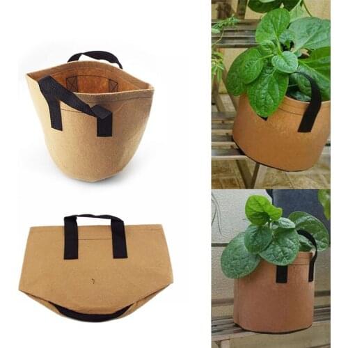 2 Gallon Plant Flower Grow Bags Nonwoven Fabric Pot With Handles Potato Vegetable Growing Bag Home Garden Tool