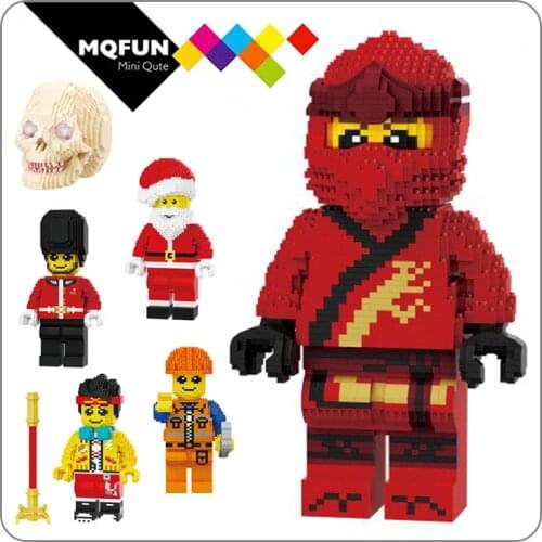 Balody Mini Blocks Model Soldier Worker Ninja Santa Claus Son Goku Skull Heads Diamond Building Bricks Toys for kids Xmas Gift