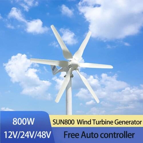 NEWFLTXNY 3 phase DC 12v 24v 800w Horizontal Wind turbine with 12V 24V Auto MPPT controller for home boat streetlight roof