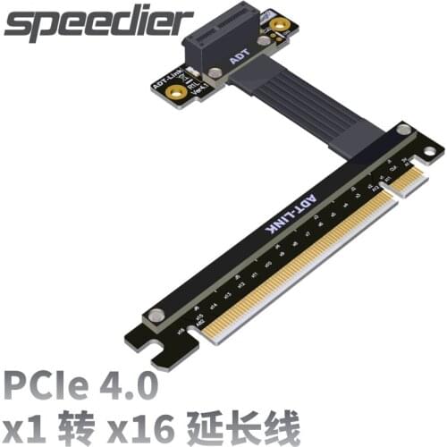 2021 New PCI Express 4.0 x1 To x16 Female To Male Extension Cable 90 180 Degree Socket GPU PCIE 4.0 1x 16x Riser Ribbon Extender