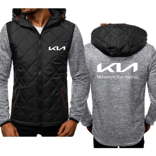 New Spring Autumn Mens KIA Car Logo Hoodie High Quality Zipper Long Sleeve Cotton Harajuku Casual Jacket 3 Colors