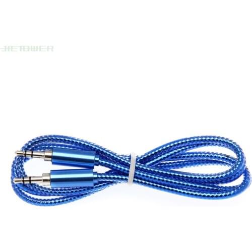 Wholesale New Factory Price New 3.5mm Jack Bright Blink Auxiliary Audio Cable Male To Male Aux Cables Good Audio 1000pcs/lot