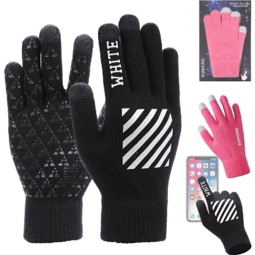Gloves For Men Winter Touch Screen Wool Knitted Warm Driving Anti-skid Naturehike Cycling Couples Mobile Phone Game Female Glove