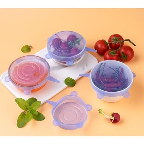 Food Silicone Cover Cap Universal Silicone Lids for Cookware Bowl Microwave Reusable Stretch Lids Kitchen Accessories
