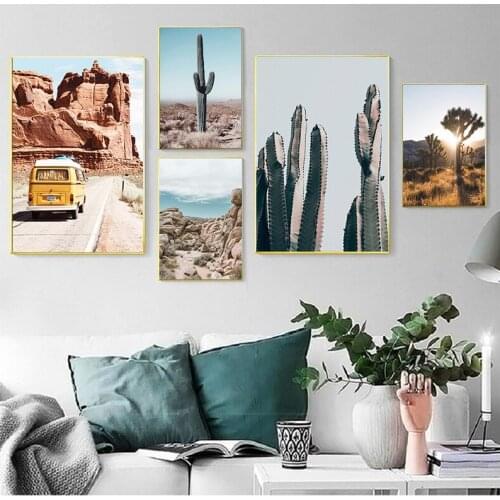 Desert Cactus Canvas Poster Nordic Style Landscape Nature Tree Wall Art Print Canvas Painting Decorative Picture Home Decor