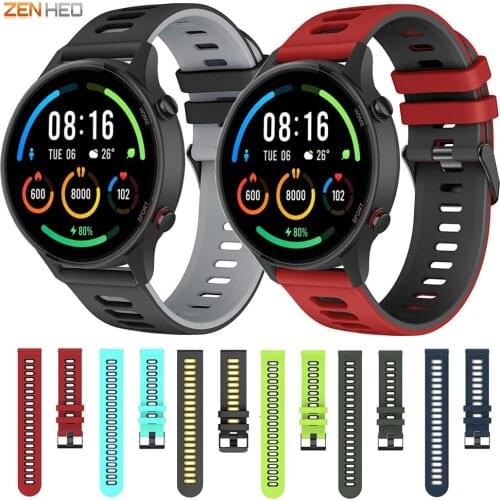 22mm Silicone Strap for Xiaomi Mi Watch Color Sports Edition Replacement Watchband For Huami Amazfit GTR 2e Smart Watch Band