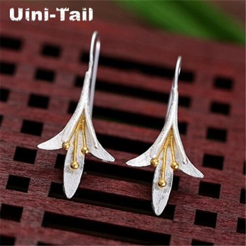 Uini-Tail hot new 925 sterling silver fashion temperament trumpet earrings Chinese style trend sweet high quality jewelry GN945