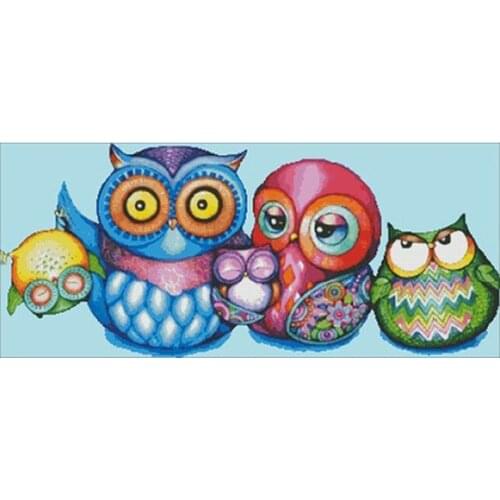 Owls (non-full embroidery) patterns Counted Cross Stitch 11CT 14CT 18CT DIYChinese Cross Stitch Kit Embroidery Needlework Sets