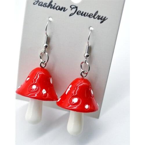YEYULIN Fashion Woman Sweet Fresh Handmade Plastic Simulation Mushroom Earring Jewelry Accessories Gift