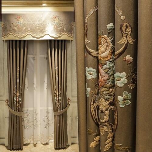 Retro European high precision jacquard curtain cloth high-end luxury European living room bedroom thick shade curtain custom