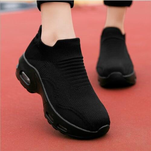 Women Shoes Chunky Sneakers Platform Breathable Socks Wedges Shoes Ladies Height Increasing Sport Walking Chaussures Femme 2021
