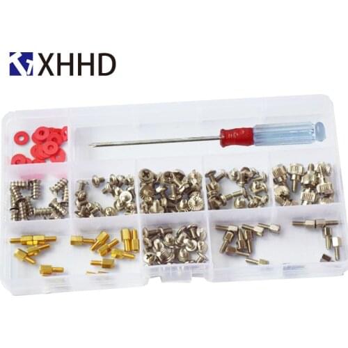 Hard Disk DIY Motherboard PC Personal Computer Assemble Case Fan Hand Screw Bolt Standoff Washer Set Assortment Kit Box 180pcs