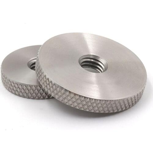 2pcs M12 304 stainless steel increase the flat knurled nut hand-screw knurled round nuts