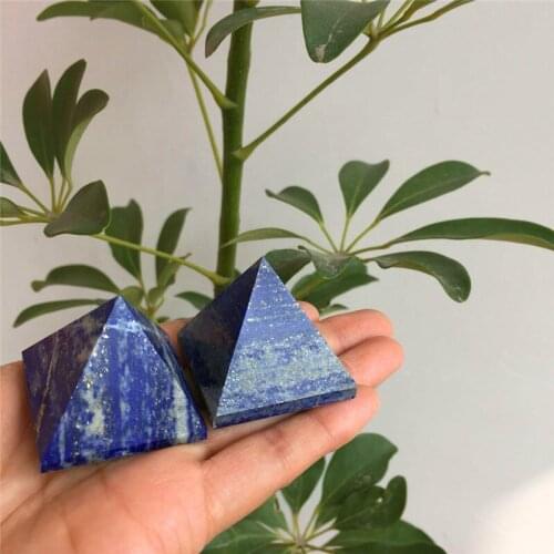 2pcs Drop Shipping Natural Lapis Lazuli Crystal Gemstone Pyramid Meditation Reiki Healing Chakra Crystal Pyramid Fengshui