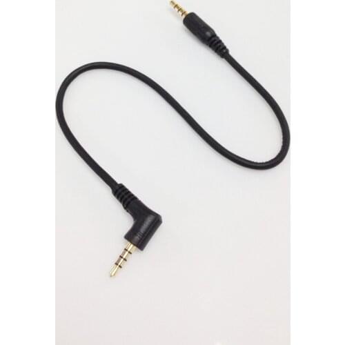 20cm 3.5mm TRRS 3Ring 4Pole Male to 90 Angle Male Audio Connector Cable Cord