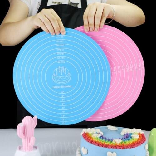 2020 Round Silicone Placemat Cake Mat Multi Function Cooking Pad Noodle Pad Placemat Baking Tool Kitchen Accessories 12inch