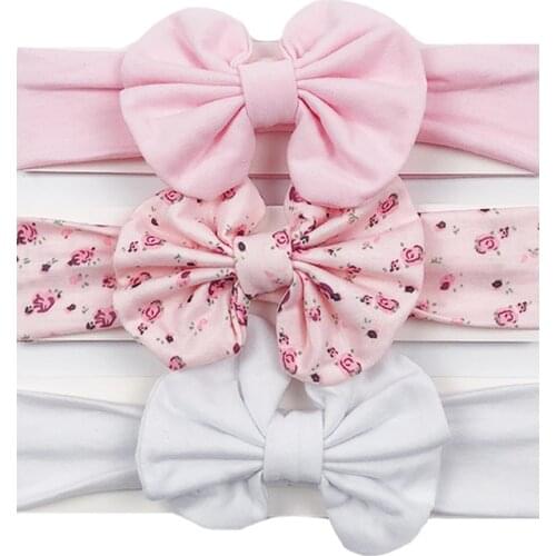 3Pcs/Set Floral Bows Baby Headband Girl Headbands Elastic Bowknot Newborn Hair Band Turban Set Hair Accessories For Girls