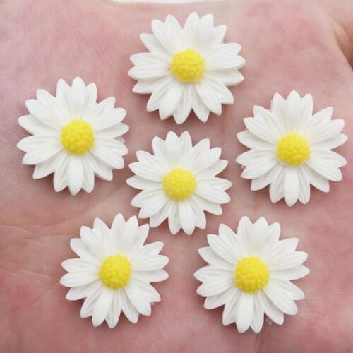 30Pcs Pretty Resin 20mm Colourful Daisy Flatback Rhinestone Clothing Applique Scrapbook Jewelry DIY Craft Supplies OF939