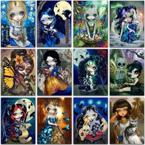 5D DIY Diamond Painting Vampire Girl Cartoon Ghost Full Square&Round Diamond embroidery Cross stitch Diamond mosaic home decor