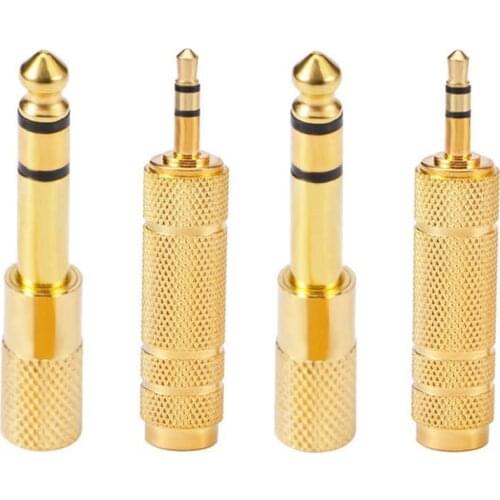 Headphone Adapter 6.35 mm (1/ 4 Inch) Male to 3.5 mm Female Stereo Adapter Plus 3.5 mm Stereo Male to 6.35 mm (1/ 4 Inch) Ster