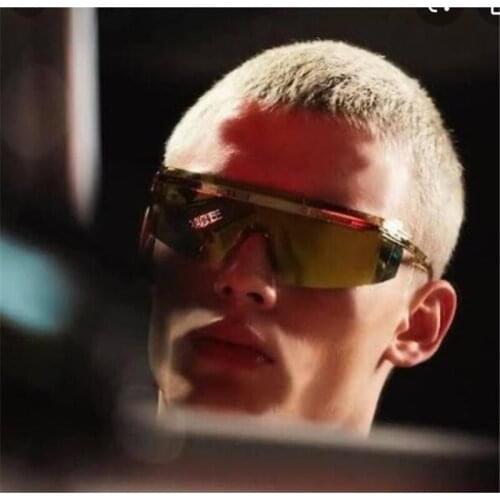 One piece modern retro sunglasses Anti-radiation wide sunglasses vintage sunglasses