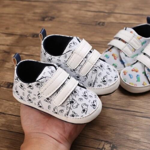 NEW Baby Shoes Dog and Cars Adorable Infant Toddler Baby Boy Girl Crib Shoes Cute Cartoon Anti-slip Prewalker Baby