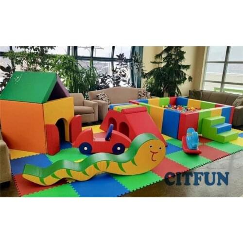 Eco-friendly kid soft indoor playground for baby area;ball pool and rocker TC-005B