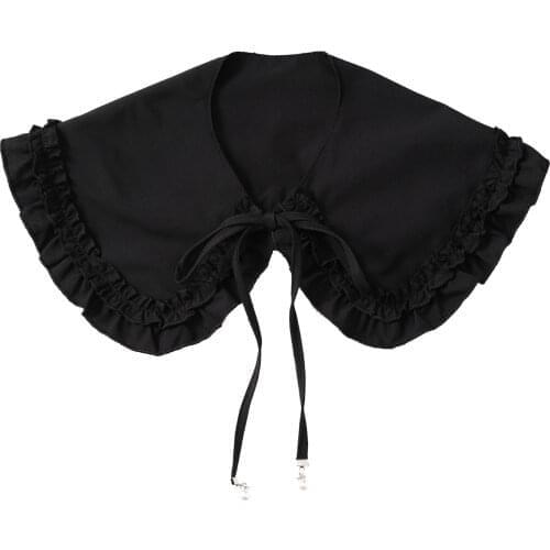 Japanese&Korean Doll Fake Collar Kawaii Double Layer Ruffled Faux Collar DIY False Neck Cover Detachable Top Shirt Collar