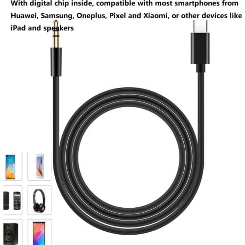 1m 3ft USB C to 3.5mm AUX Headphones Cable Type C 3.5 Jack Adapter Audio Cable