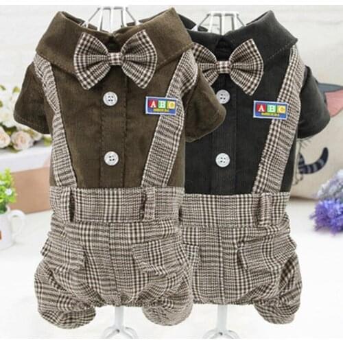 Dog Jumpsuit Boy Dog Clothes Suit Overalls Chihuahua Yorkie Clothing Poodle Bichon Pomeranian Schnauzer Pet Costume Dog Coat