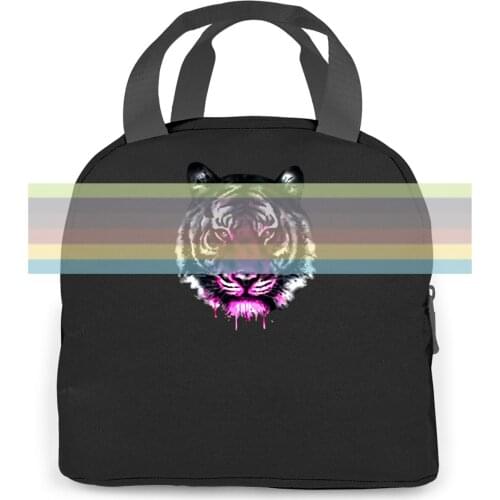 Tiger Dripping Cool Birthday Idea Holiday Crewneck Feminist Looks Like New women men Portable insulated lunch bag adult