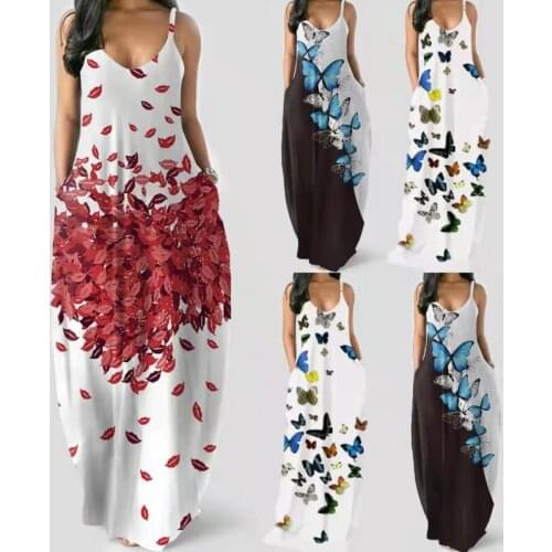 Summer Dress Women Lady Sexy Sleeveless Strap Long Maxi Evening Party Elegant Dress Sundress Plus Size Pullover Long Dresses