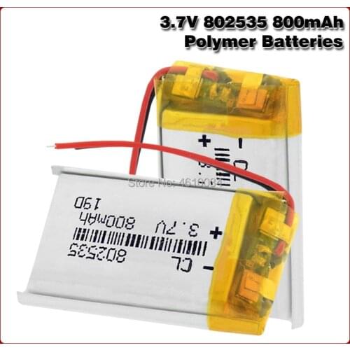 3.7V 800mAh Li-Po Battery 802535 Lipo Battery Lithium Polymer Li-Po li ion Rechargeable Lipo cells For MP3 MP4 Bluetooth Speaker