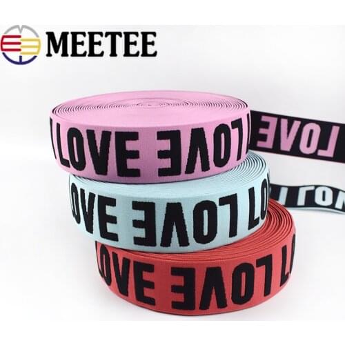 Meetee 5/10M 40mm Polyester Jacquard Elastic Band Rubber Stping Webbing DIY Strap Belt Elastic Band Garment Sewing Accessories