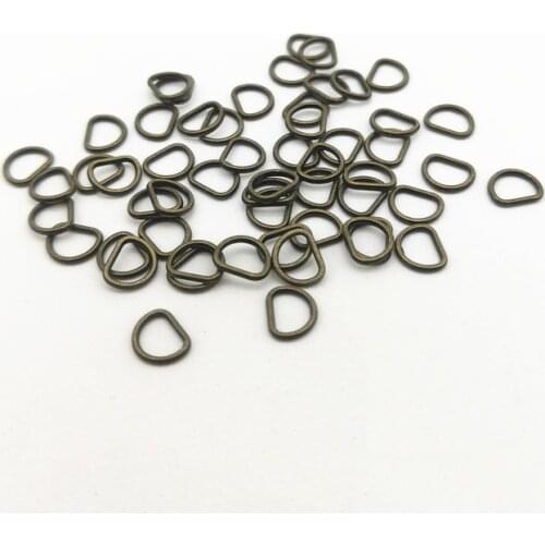50pcs 7mm Metal Mini D Ring Buckles Fastener Sewing DIY Patchwork Doll Clothes Adjustable Buttons Accessories 4 Colors