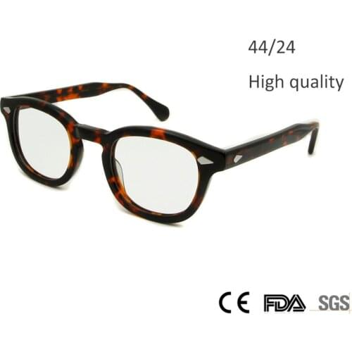 New High Quality Johnny Depp Glasses Fashion Style Round Retro Vintage Glasses Frame Men Hand Made Eyeglasses oculos de grau