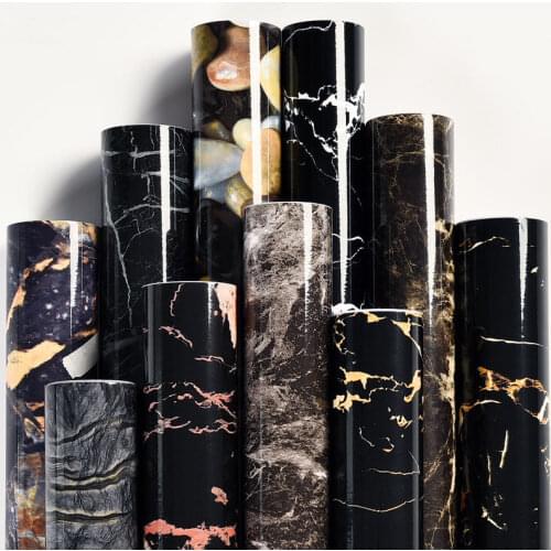 European Style Wall Stickers Self-adhesive Kitchen Sticker Solid Color Home Decoration Peel and Stick Desktop Marble Wallpaper