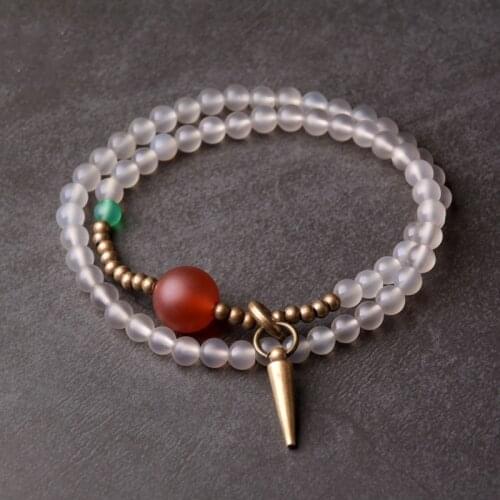 Natrual Stone White Onyx Thin Multilayer Set Bracelet Vajar Zen Healing Jewelry For Men Women spiritual meditation Bangle