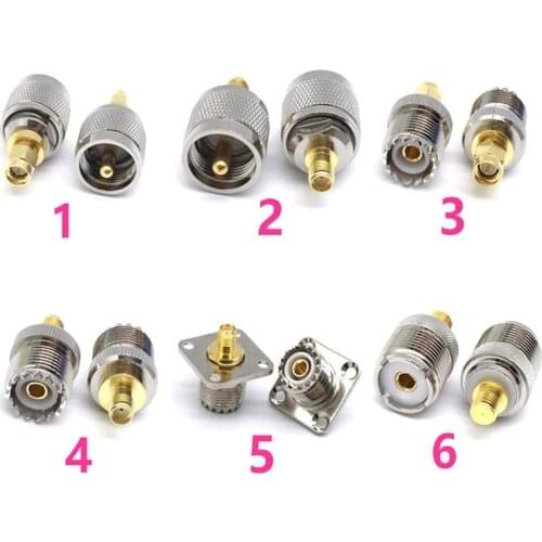 JX connector 2pcs RF Adapter PL259 SO239 to SMA male female for Motorola GP88S GP68 GP2000 GP328 GP338 Coaxial Cable Adapter