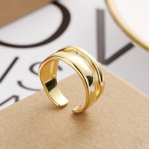 Luxury Brand Big Irregular Chains Rings For Women Wedding Statement Jewelry Valentines Gifts Lover Finger Ring aneis bague femme