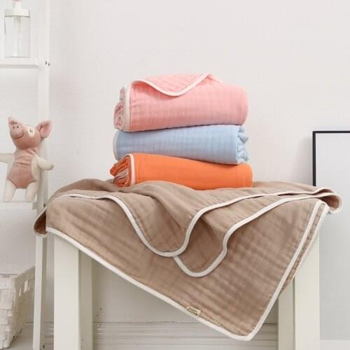 Six-layer Pure Cotton Gauze Blanket for Office Shawl Bed Sofa Travel Blanket Baby Summer Bath Towel Blankets Home Decoration