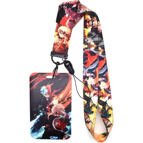 Anime My Hero Academia Lanyard Neck Strap Rope For Mobile Cell Phone ID Card Badge Holder With Keychain Keyring Gift