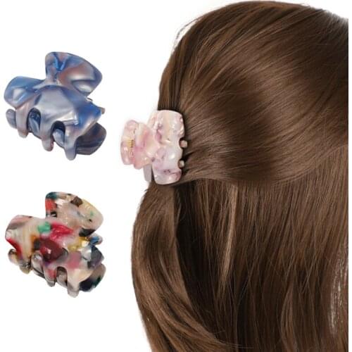Acrylic Hair Claw Mini Clips Barrette Clamp Jelly Colors Fixed Ponytail Crab Girls Hair Ties Hairpins Hair Accessories Women