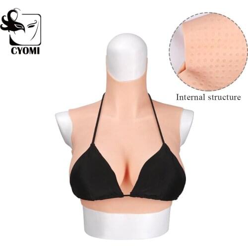 CYOMI 6G Silicone Fake Boobs for Crossdresser shemale Cosplay Male to Female Silicone Breast Forms Without oil khan ABCDEG Cup