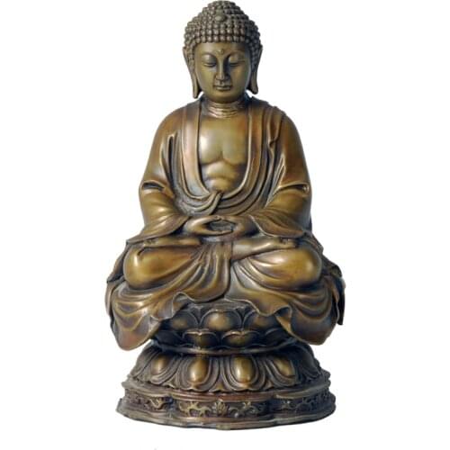 Amitabha Buddha Statue Bronze Buddhism Amitayus Sculpture Figurine for Decoration Collection