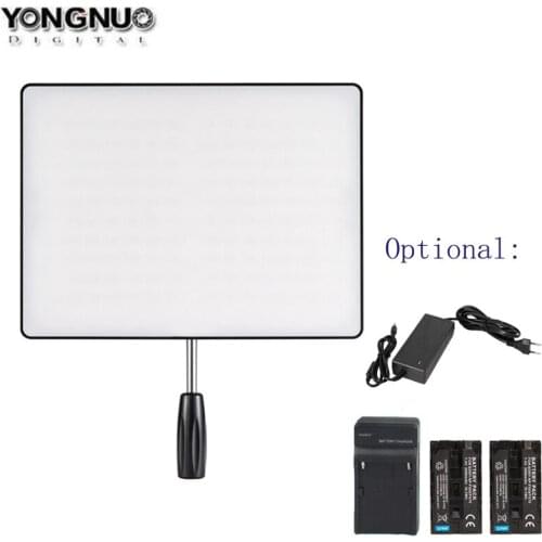 YONGNUO YN600 Air YN600 Ultra Thin LED Camera Video Light 3200K-5500K,Optional Charger+2Pcs Battery+AC power adapter
