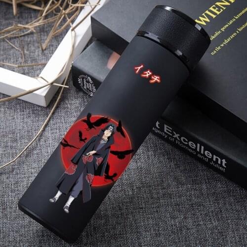 Japanese Anime Pattern Naruto 304 Stainless Steel Thermos Cup Uchiha Itachi Uzumaki Naruto Action Figure High Capacity Water Cup