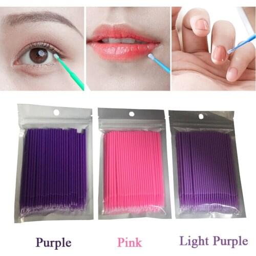 100PCS Tattoo Cotton Swab Brush Microblading Supplies Micro Eyeliner Brushes Applicator Permanent Makeup Tattoo Accessories